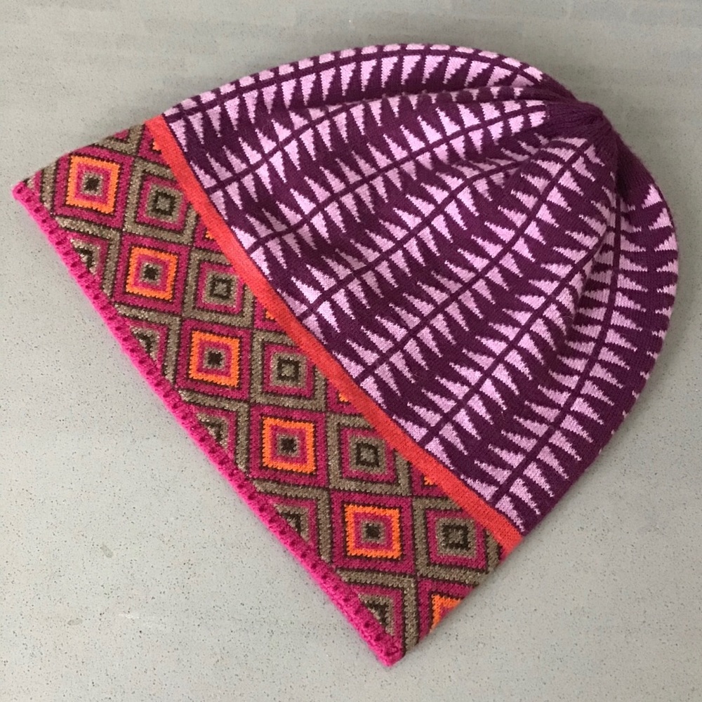 Knit Boho Patterned Beanie - Multicolor Hat